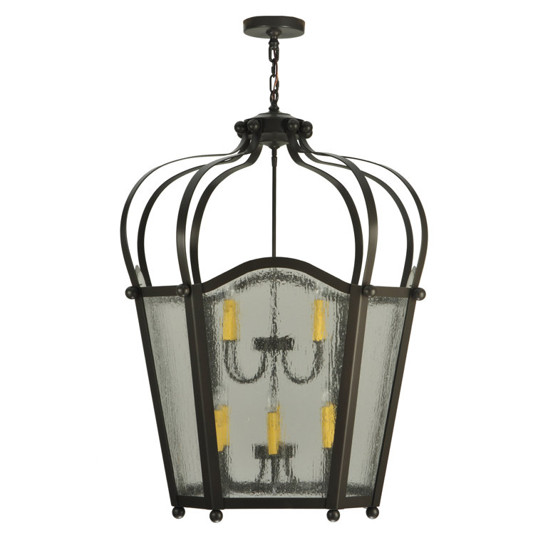 Citadel Bronze and Glass 10-Light Indoor/Outdoor Chandelier