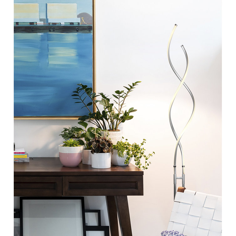 Embrace 60" Matte Nickel Industrial LED Floor Lamp