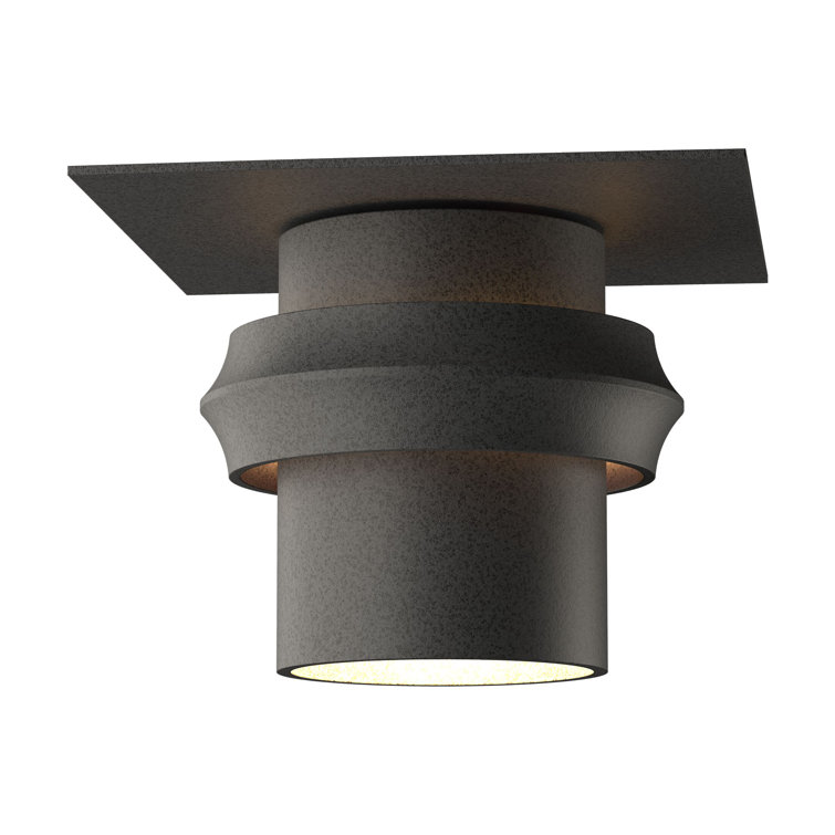 Coastal Black Aluminum 4.9'' H Outdoor Semi Flush Mount