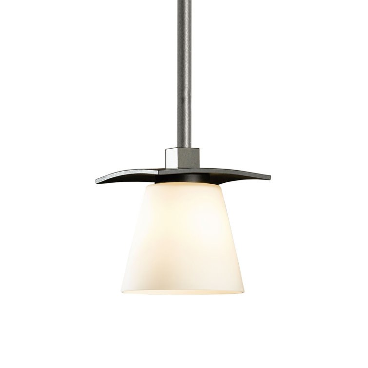 Opal Glass Black Mini Pendant Light with Energy Star