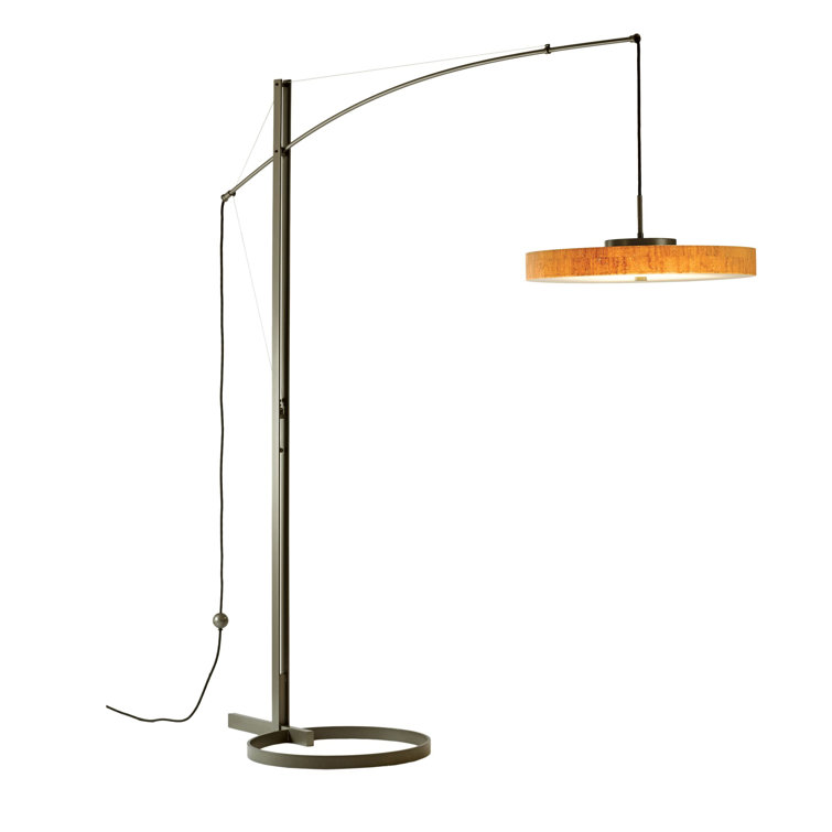 Disq 84'' Dark Smoke & Cork LED Arc Floor Lamp