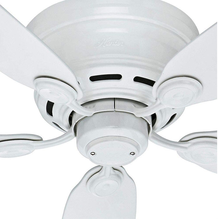 Sleek 42" White and Light Wood Low Profile Indoor Ceiling Fan