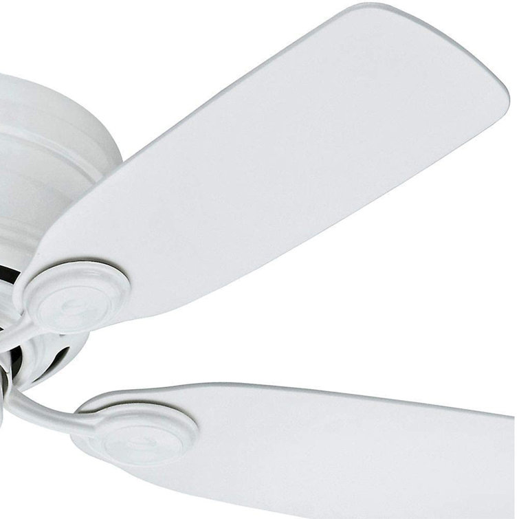 Sleek 42" White and Light Wood Low Profile Indoor Ceiling Fan