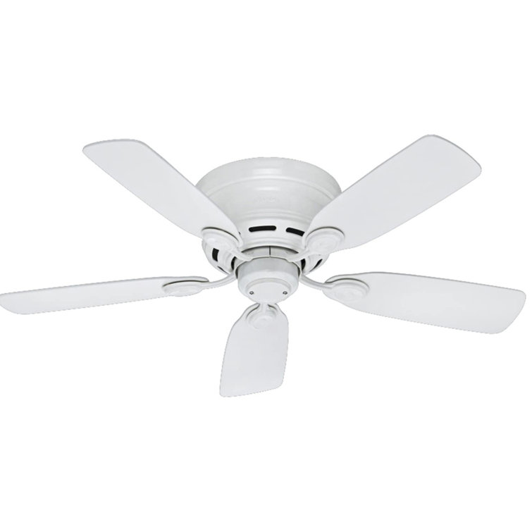 Sleek 42" White and Light Wood Low Profile Indoor Ceiling Fan