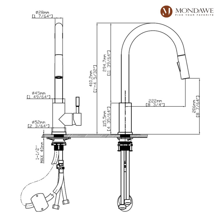Matte Black Stainless Steel Pull-Out Spray Kitchen Faucet