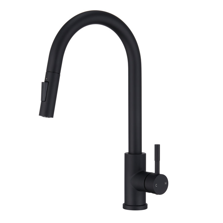 Matte Black Stainless Steel Pull-Out Spray Kitchen Faucet