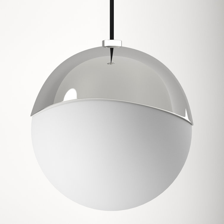 Polished Nickel Frosted Glass Globe Pendant Light