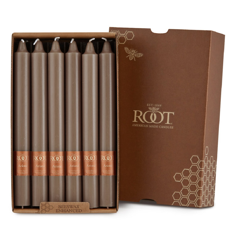 Portobello Beeswax 12" Classic Taper Dinner Candles, Set of 12