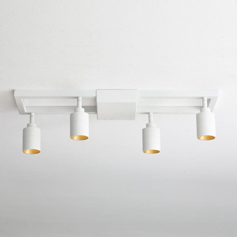 Shura 25'' Modern LED Square Track Light with Rotating Heads in Matte White