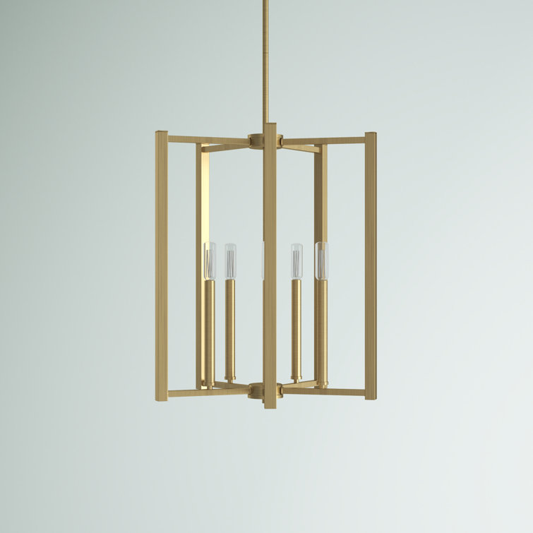 Benson Warm Brass 5-Light Lantern Pendant