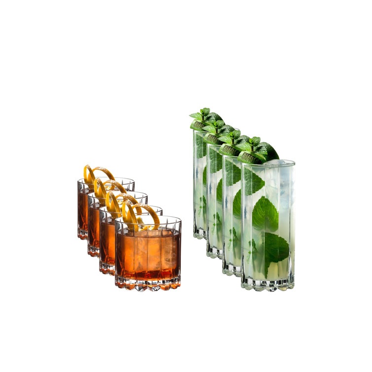 Riedel 8-Piece Clear Glass Rocks and Highball Set