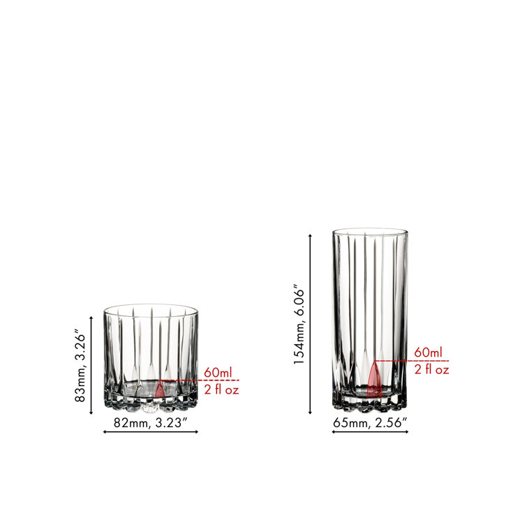 Riedel 8-Piece Clear Glass Rocks and Highball Set