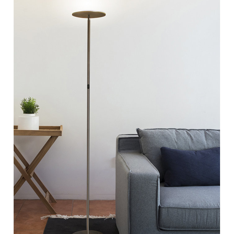 Brushed Nickel 67" LED Torchiere Floor Lamp with Voice Control
