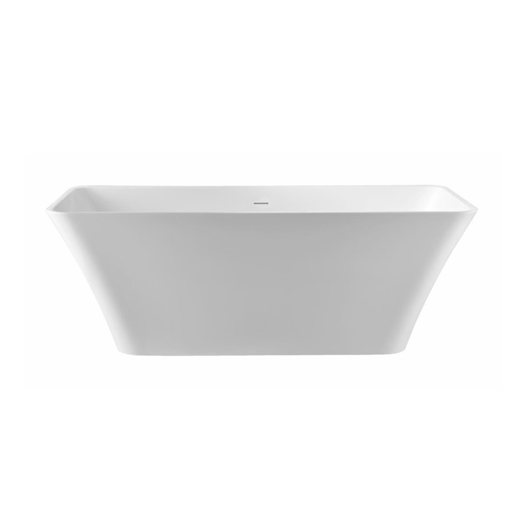 59'' White Acrylic Freestanding Soaking Bathtub