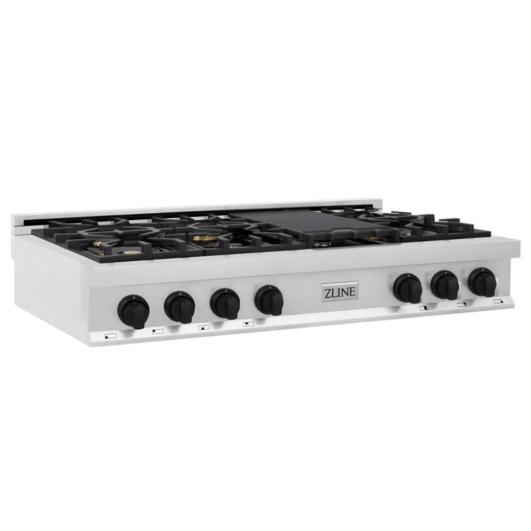 ZLINE 48" Stainless Steel Gas Cooktop with 7 Burners