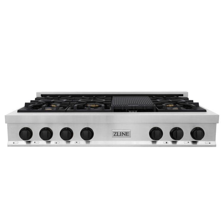 ZLINE 48" Stainless Steel Gas Cooktop with 7 Burners