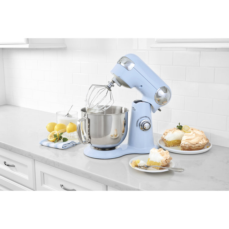 Arctic Blue 5.5 Quart Stainless Steel Bowl Stand Mixer with 12 Speeds