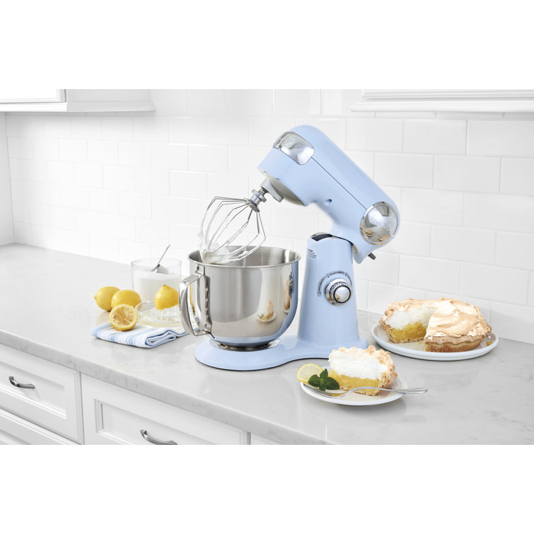 Arctic Blue 5.5 Quart Stainless Steel Bowl Stand Mixer with 12 Speeds