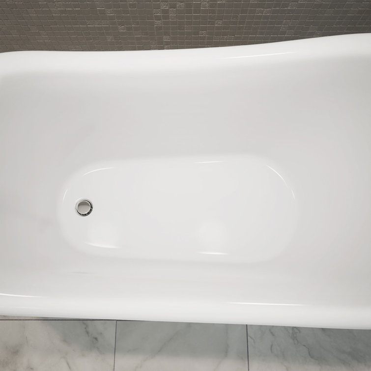 61" White Acrylic Freestanding Clawfoot Bathtub