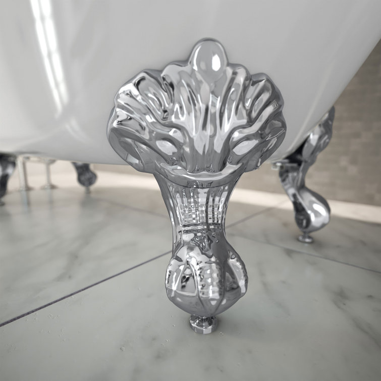 61" White Acrylic Freestanding Clawfoot Bathtub