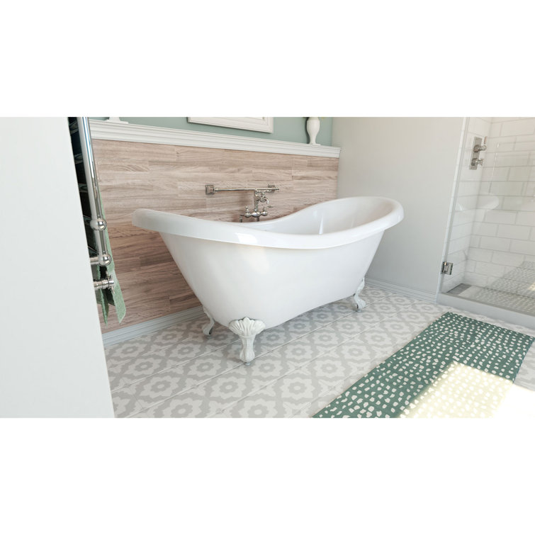 Elegant White Acrylic Clawfoot Freestanding Bathtub