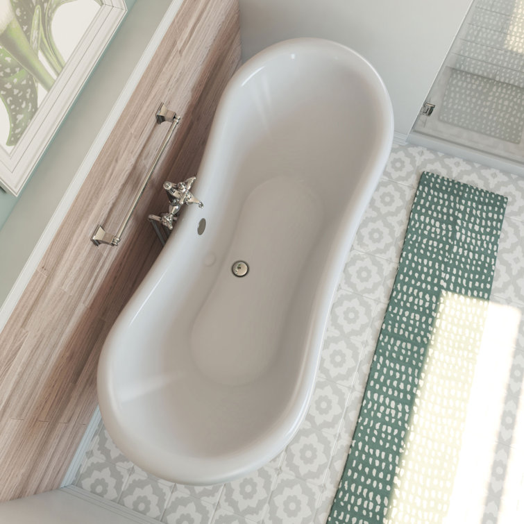 Elegant White Acrylic Clawfoot Freestanding Bathtub