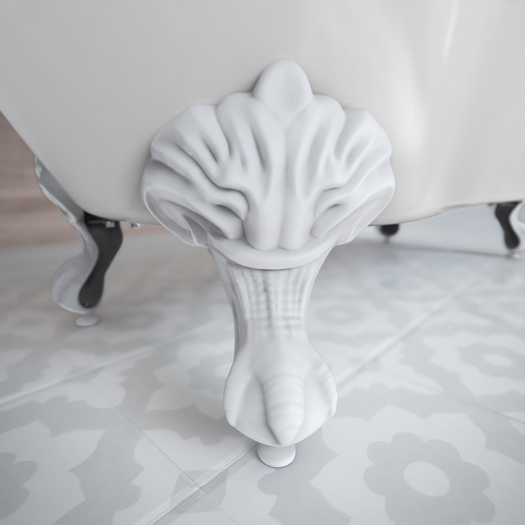 Elegant White Acrylic Clawfoot Freestanding Bathtub