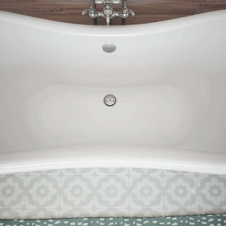Elegant White Acrylic Clawfoot Freestanding Bathtub