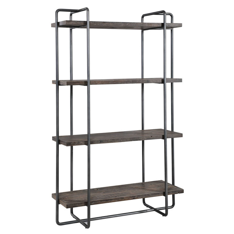 Stilo Urban Industrial 50'' Brown Reclaimed Wood Etagere