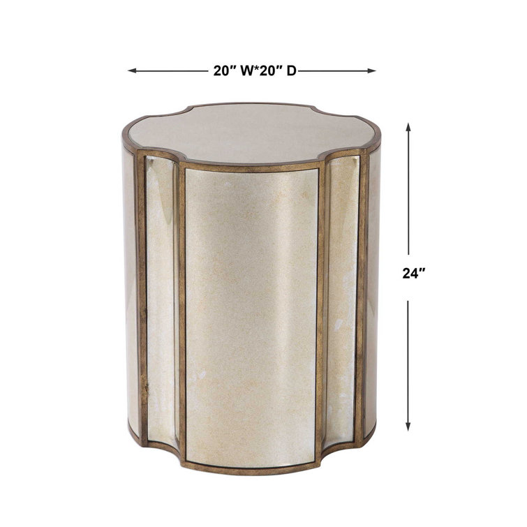 Harlow Mirrored Antique Brass Free Form End Table