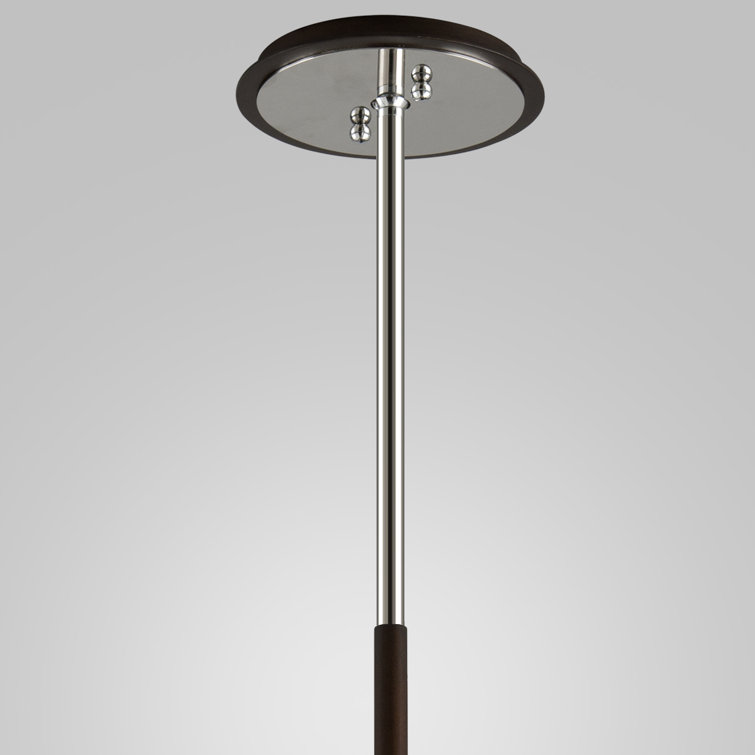 Origami Inspired 1-Light LED Pendant in Graphite & Silver Leaf with Frosted Glass