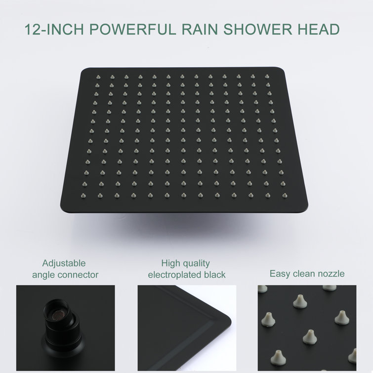 Matte Black Dual Shower Head with Handheld and Rain Spray