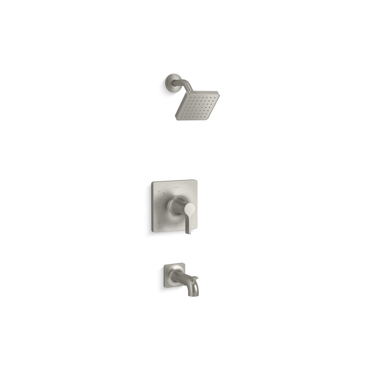 Matte Black Nickel Wall Mounted Bath and Shower Faucet Set