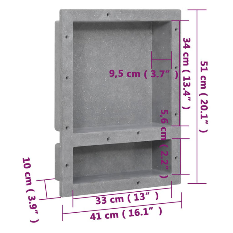 Matt Gray SMC Shower Niche with 2 Compartments