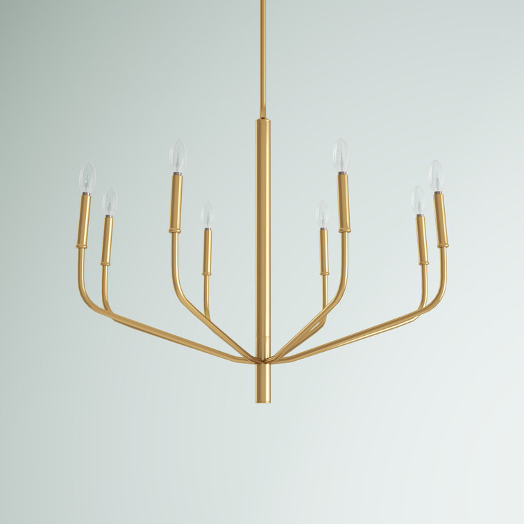 Aged Brass 8-Light Candle-Style Chandelier