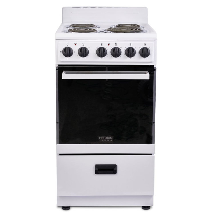 Premium White 20" Freestanding Electric Range with 4 Burners