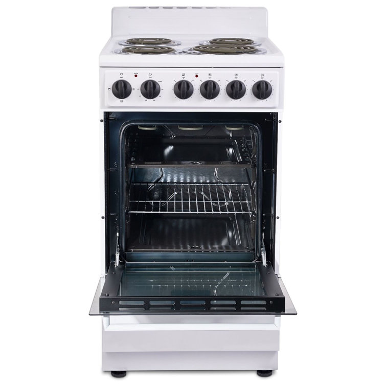 Premium White 20" Freestanding Electric Range with 4 Burners