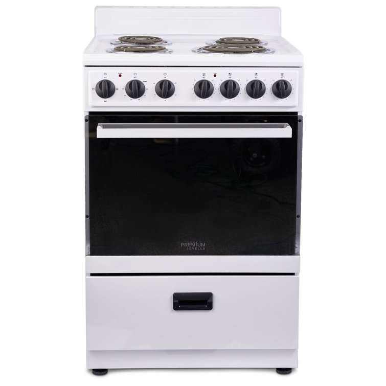 Premium White 24" Electric Range with 4 Coil Burners
