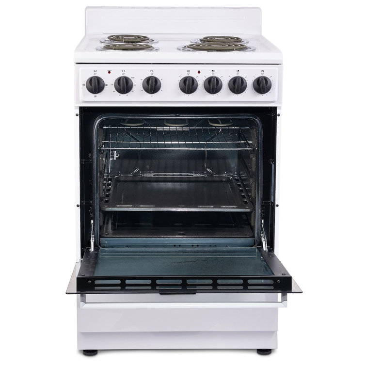 Premium White 24" Electric Range with 4 Coil Burners