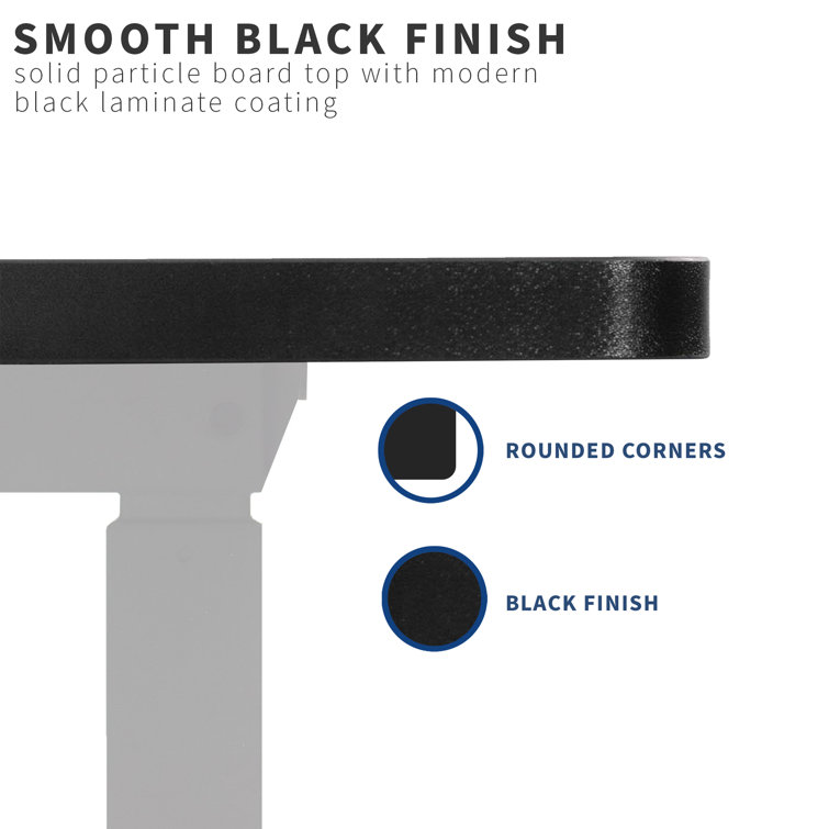 59-Inch Black Particle Board Sit-Stand Desk Top