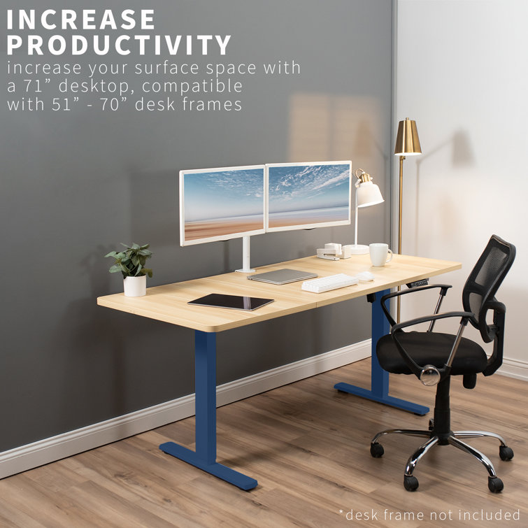 Cyan Chestnut Solid Particle Board 59" Universal Desk Top