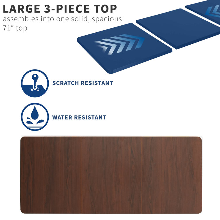 VIVO Dark Walnut 71 x 36 inch Particle Board Table Top