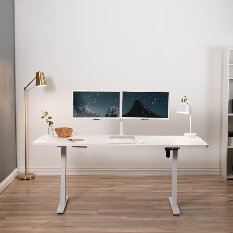 Modern White 71" Universal Sit-Stand Desk Top