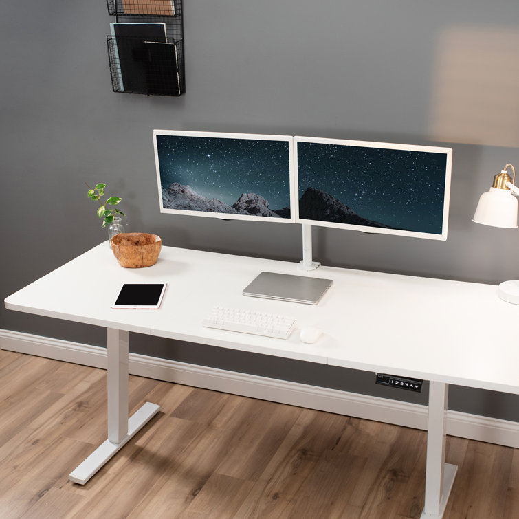 Modern White 71" Universal Sit-Stand Desk Top