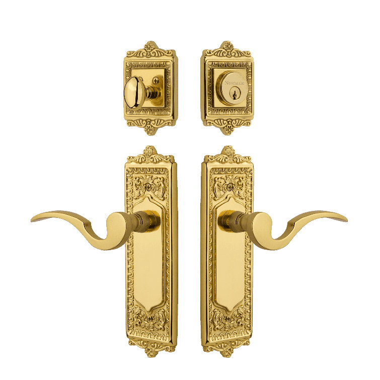 Unlacquered Brass Egg & Dart Entry Set with Manor Lever