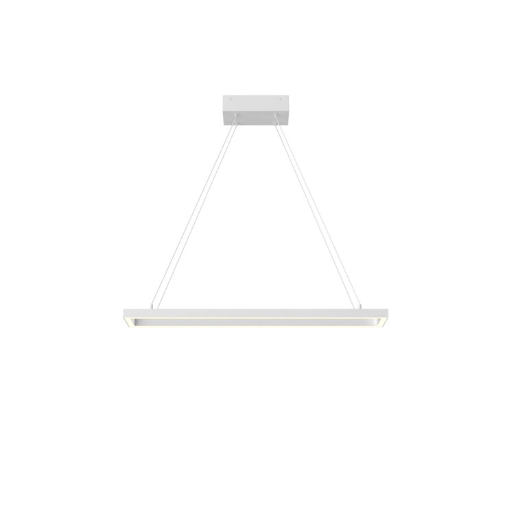 White Aluminum Dimmable LED Rectangle Chandelier
