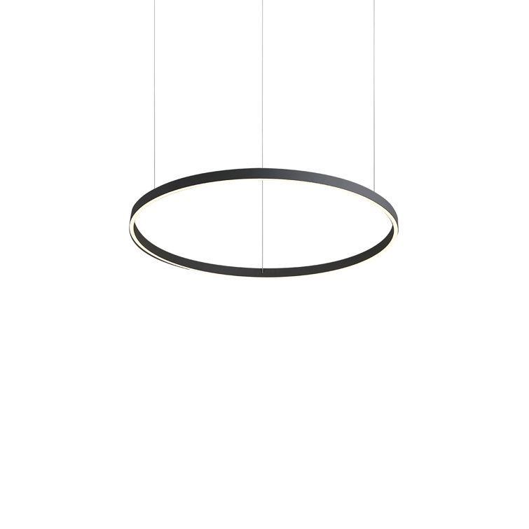 Cerchio Sleek Black Aluminum LED Geometric Chandelier