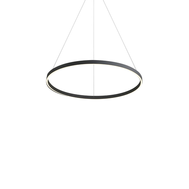 Cerchio Sleek Black Aluminum LED Geometric Chandelier