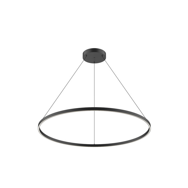 Cerchio 47" Black Aluminum LED Geometric Pendant