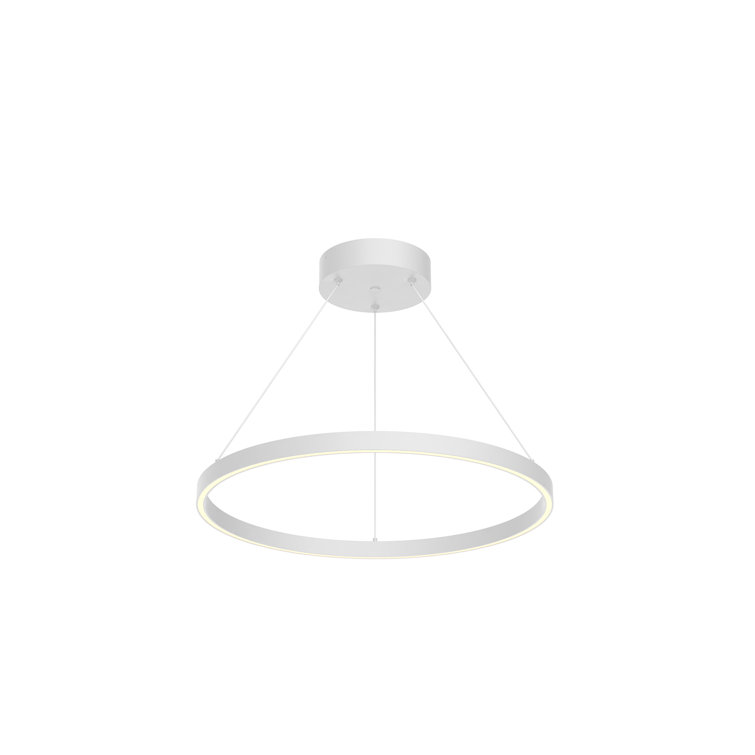 Cerchio 23.63" White Aluminum LED Geometric Chandelier